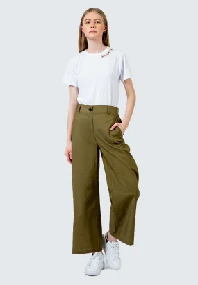 Olive Basic Palazzo Pants