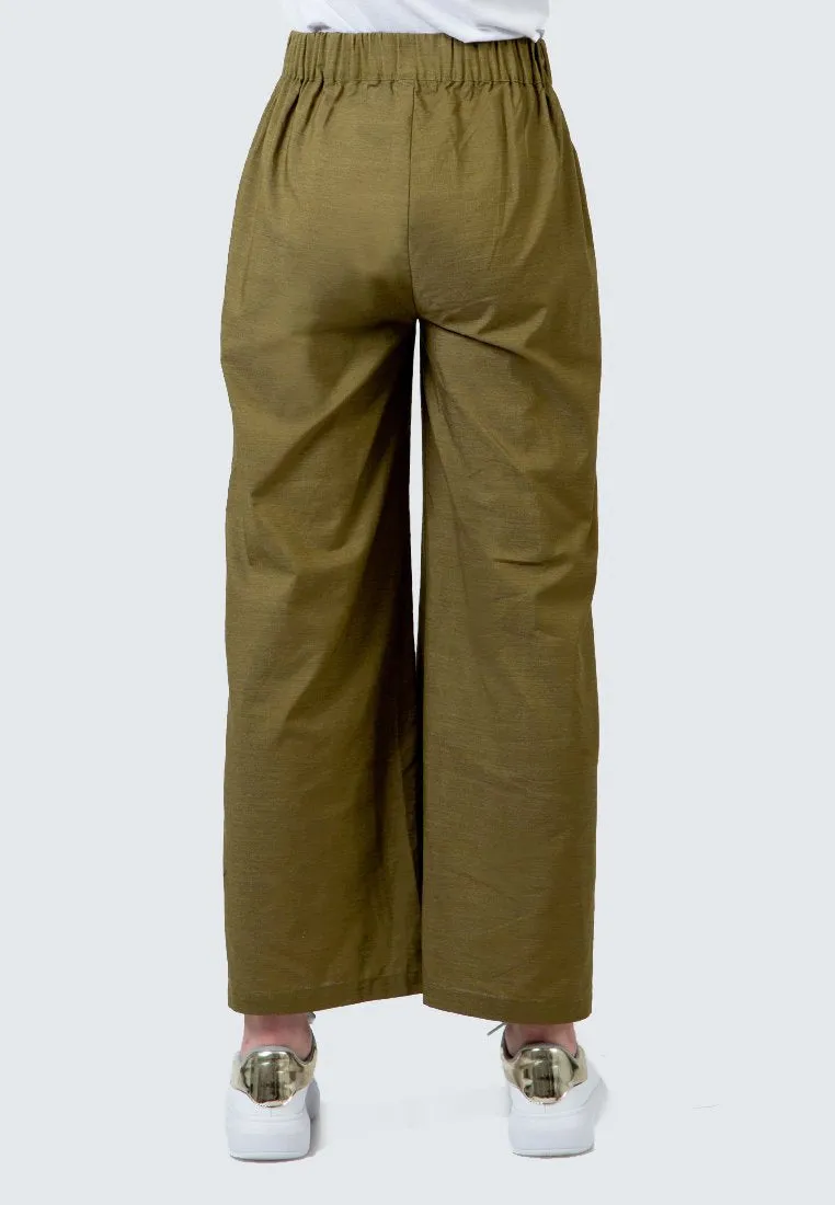 Olive Basic Palazzo Pants