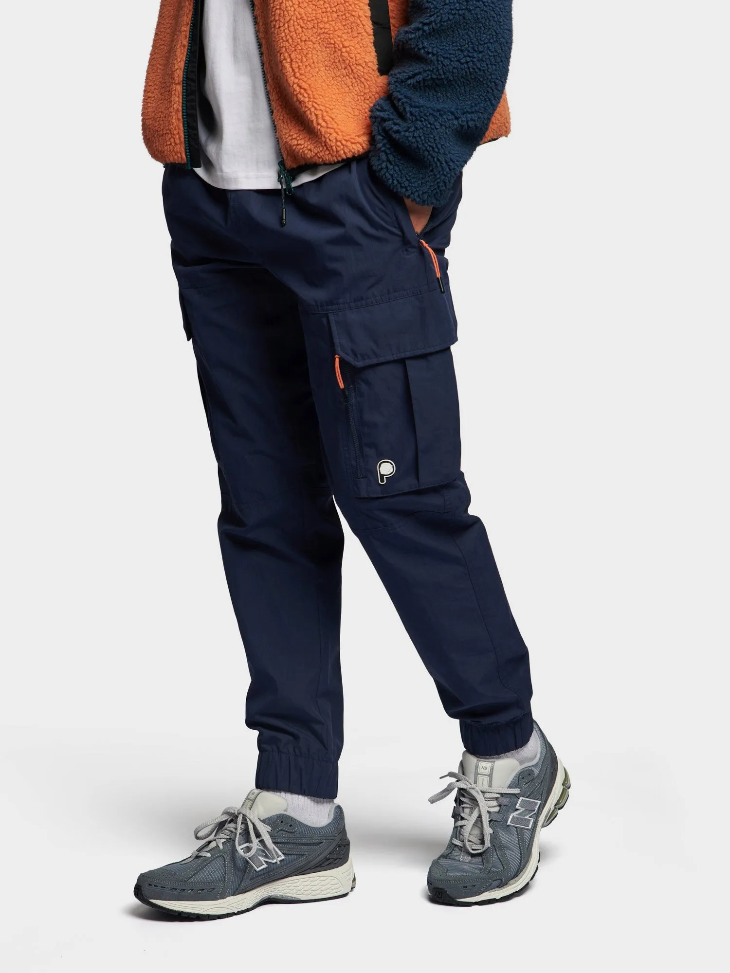 P Bear Water Resistant Cargo Pants in Navy Blue