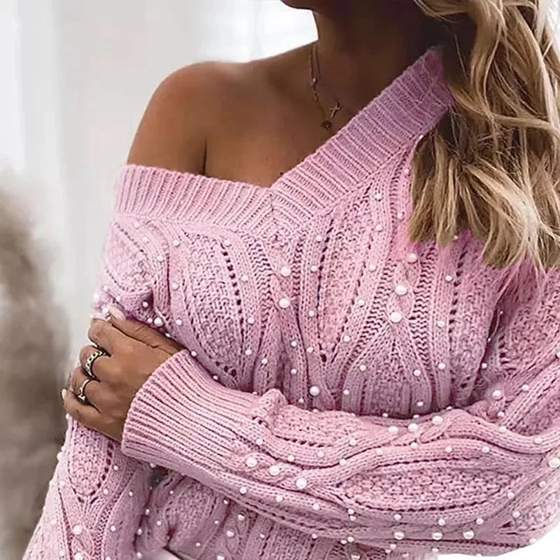 PEARLS  BEADED SWEATER