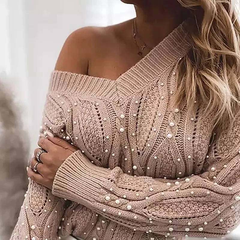 PEARLS  BEADED SWEATER