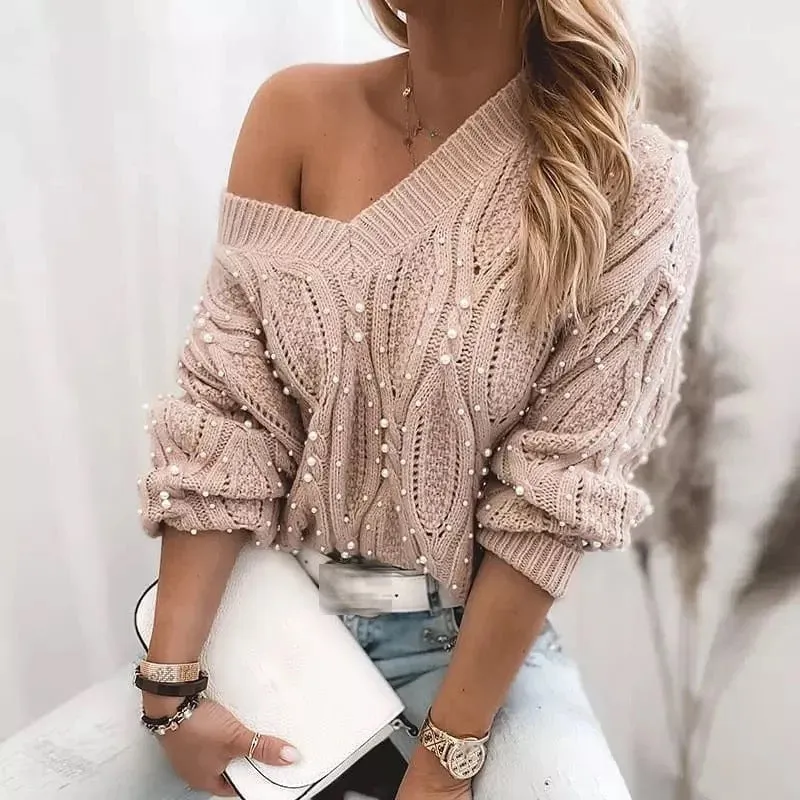 PEARLS  BEADED SWEATER