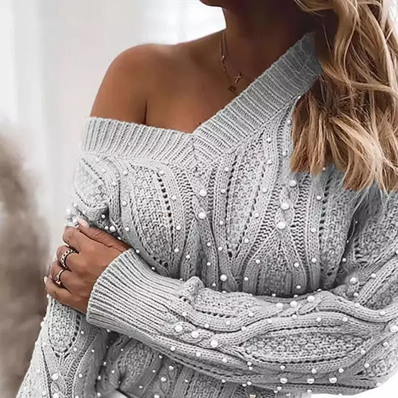 PEARLS  BEADED SWEATER