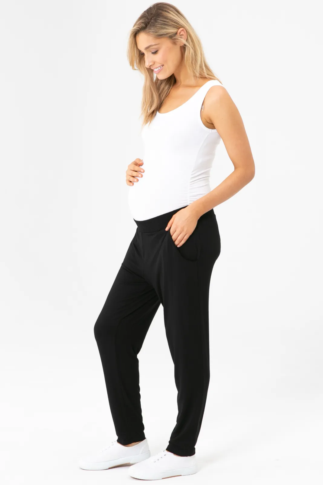 Peggy Bamboo Maternity Trouser - Black