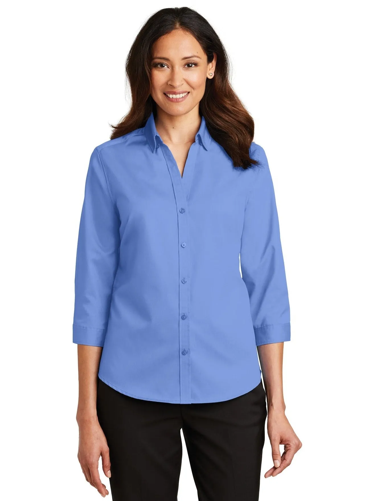 Port Authority Ladies 3/4 Sleeve SuperPro Twill Shirt