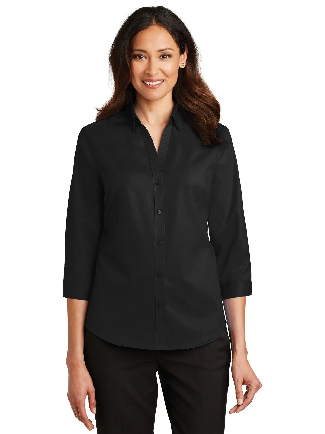 Port Authority Ladies 3/4 Sleeve SuperPro Twill Shirt