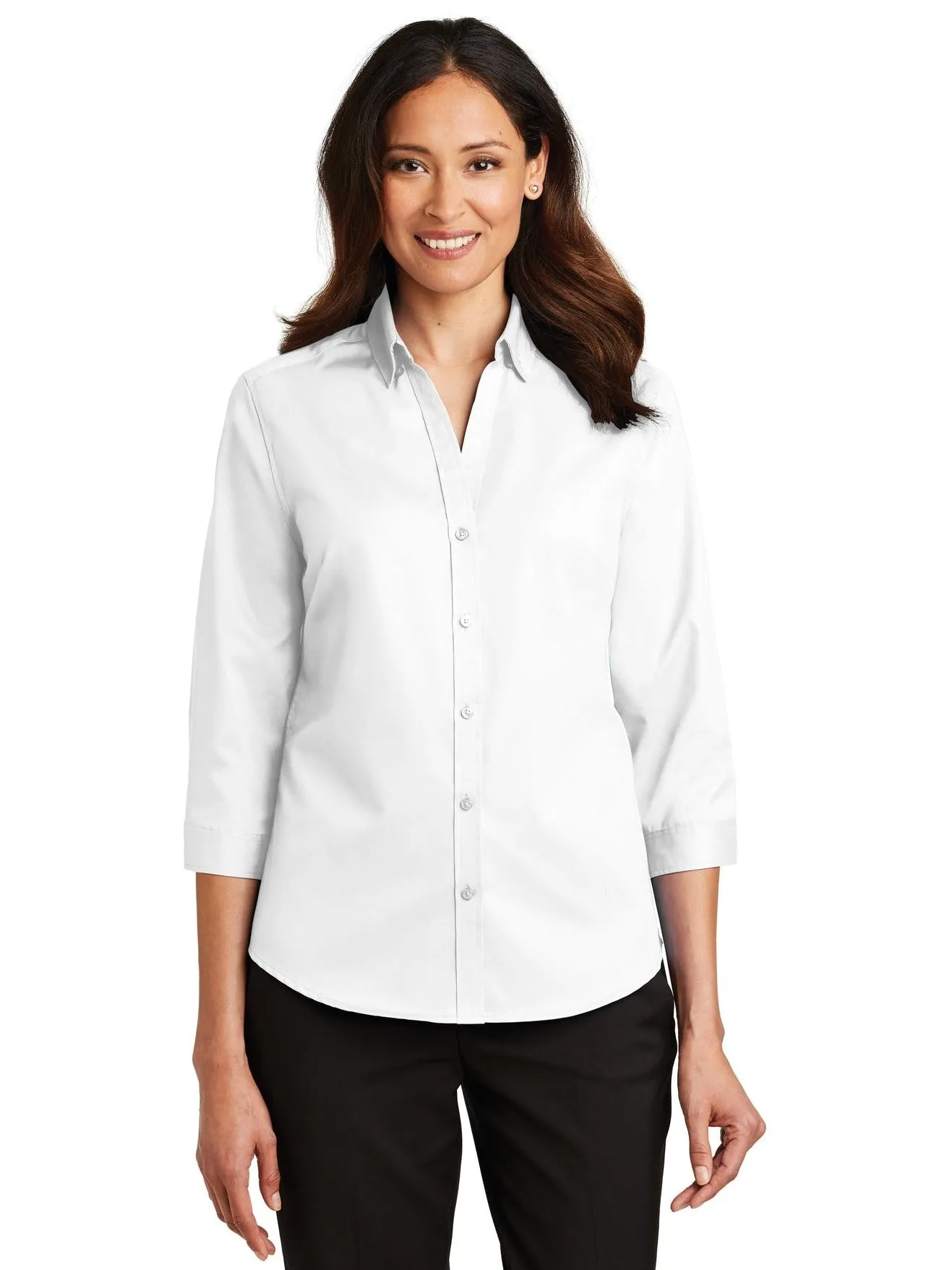 Port Authority Ladies 3/4 Sleeve SuperPro Twill Shirt