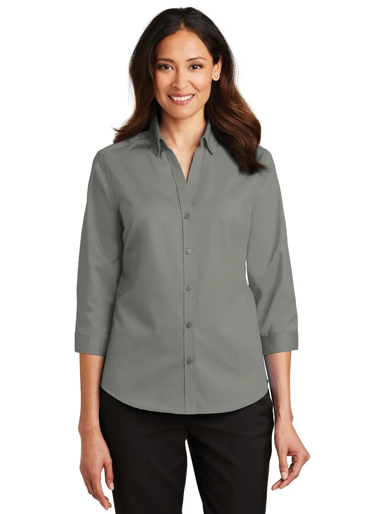 Port Authority Ladies 3/4 Sleeve SuperPro Twill Shirt