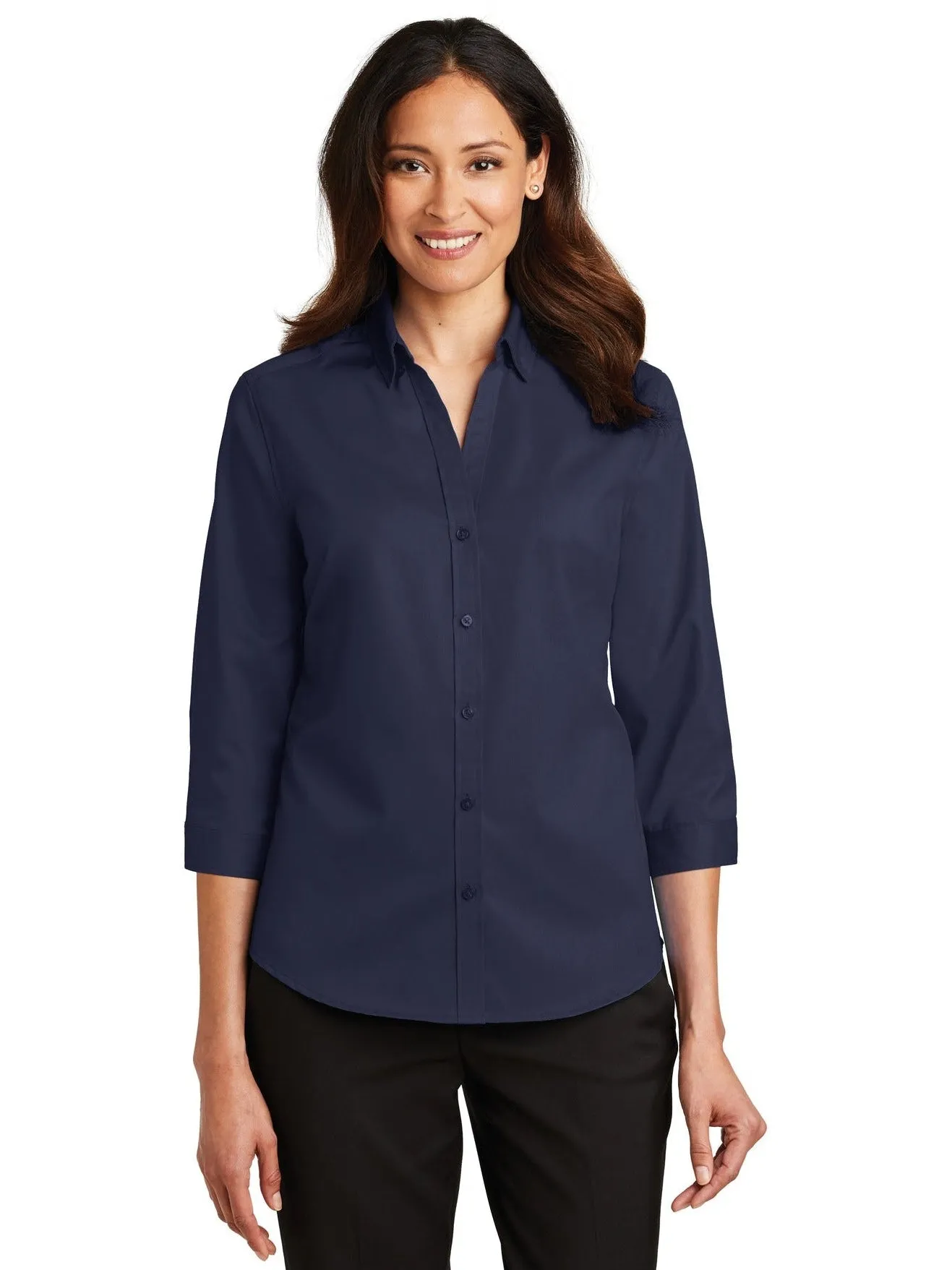 Port Authority Ladies 3/4 Sleeve SuperPro Twill Shirt