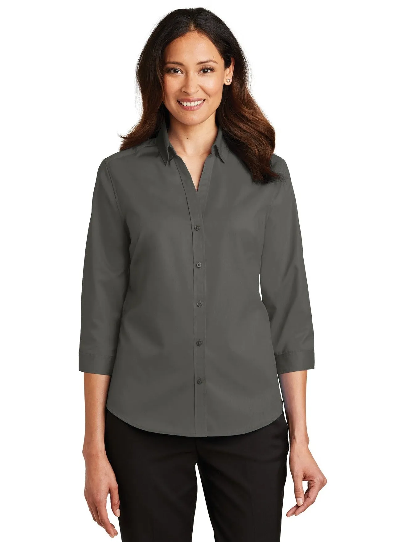 Port Authority Ladies 3/4 Sleeve SuperPro Twill Shirt