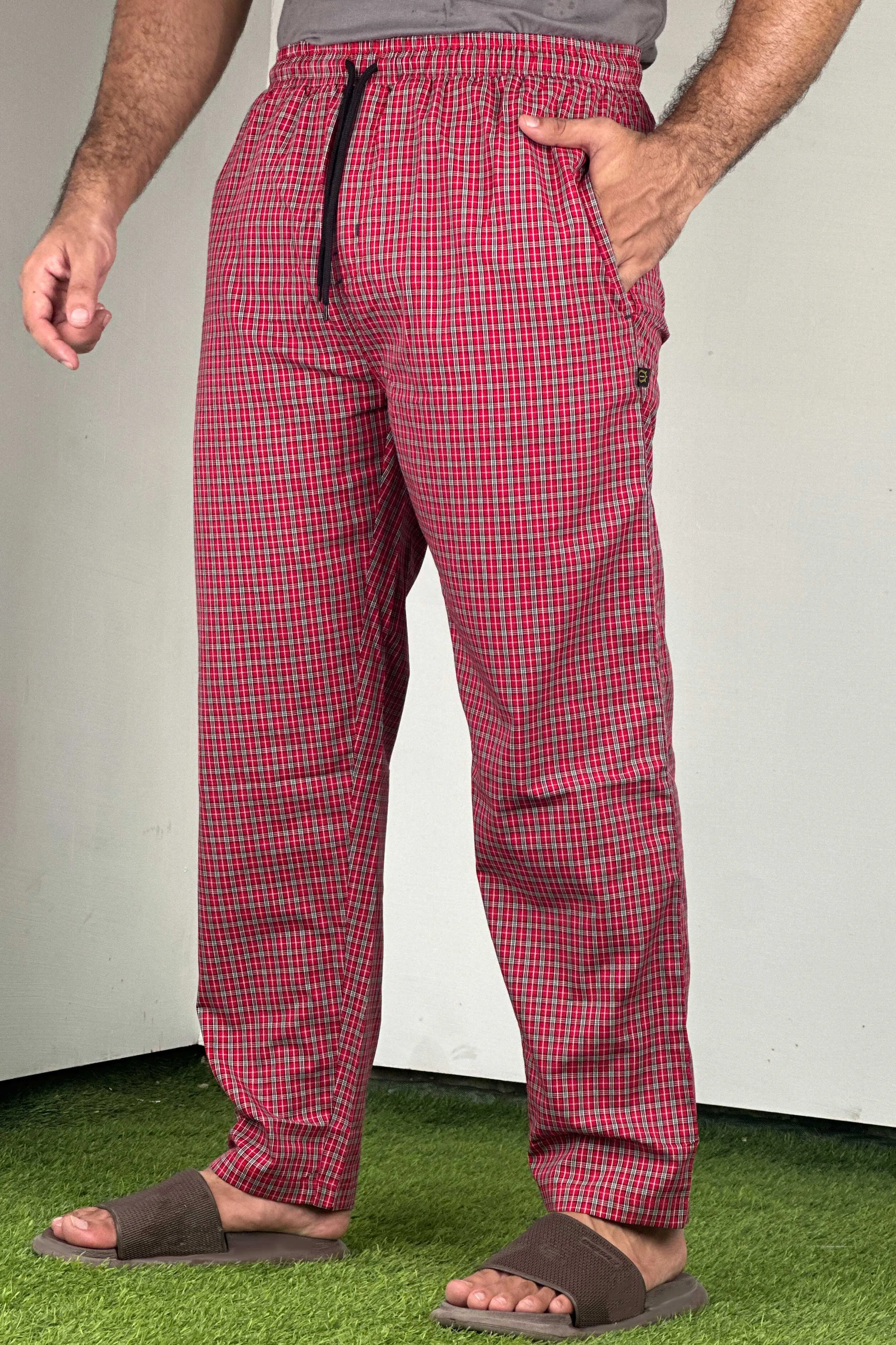 Premium Red Cotton Trousers - 0124136