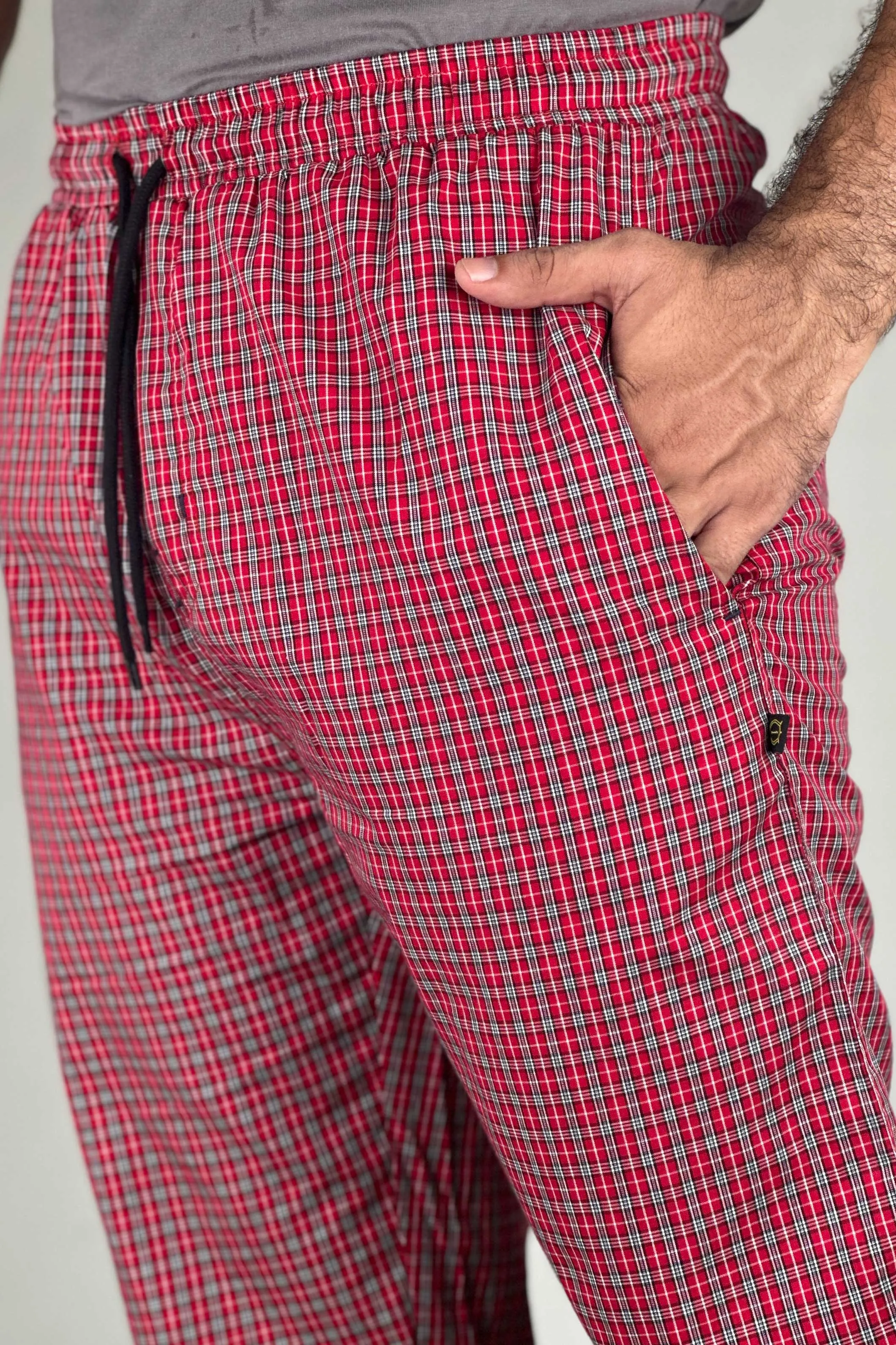 Premium Red Cotton Trousers - 0124136