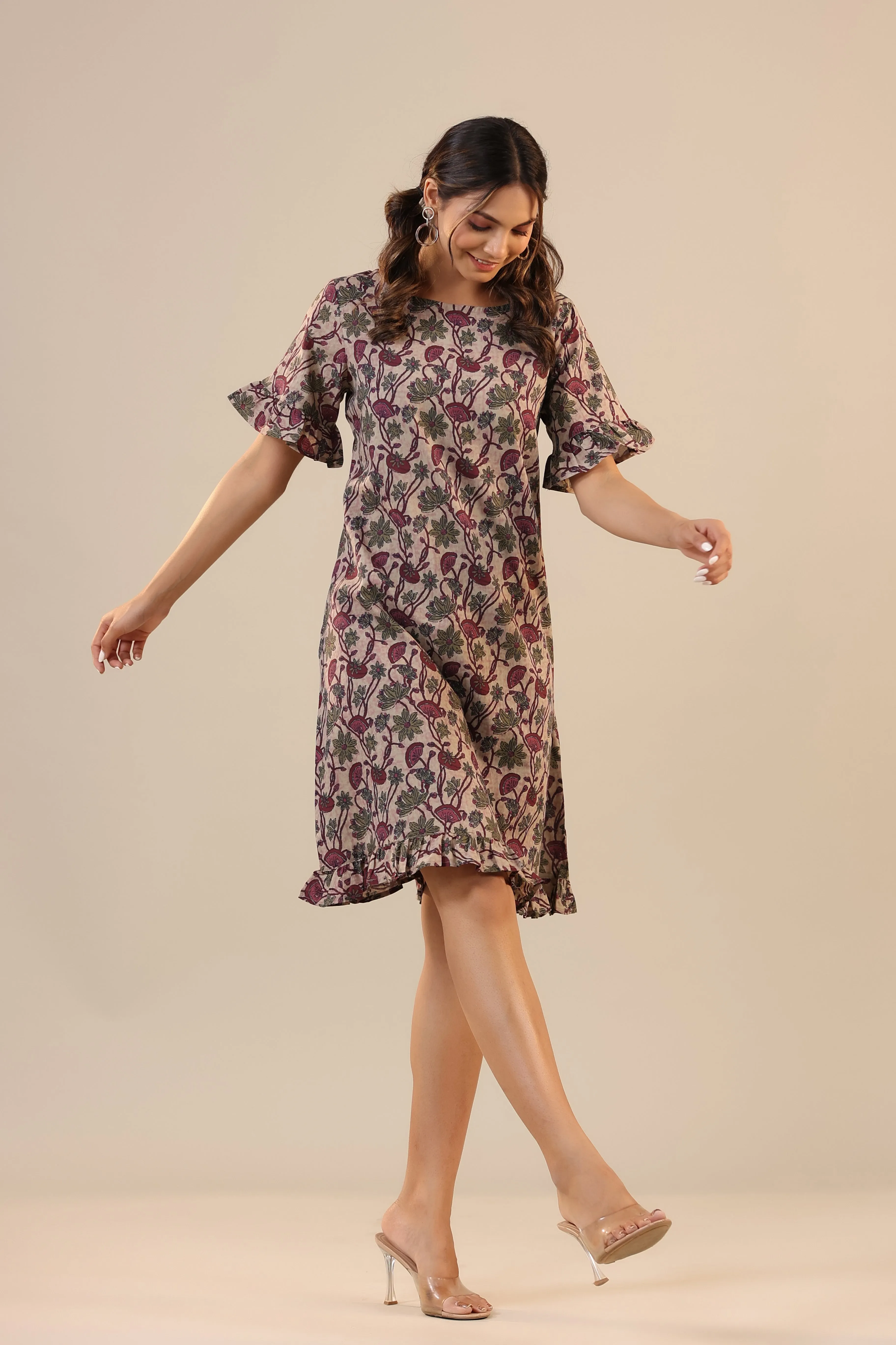 Purple Canopies on Cotton T shirt Dress