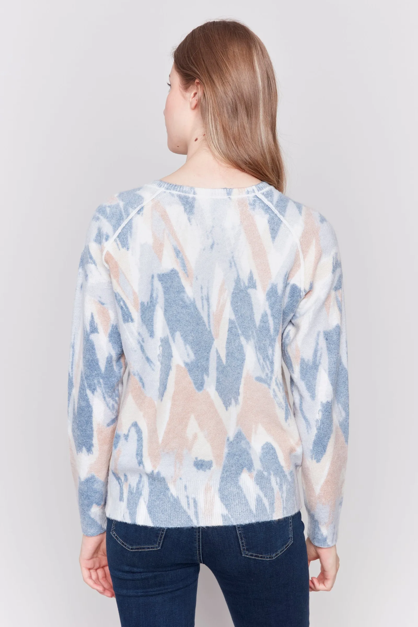 Reversible Printed Crew Neck Sweater