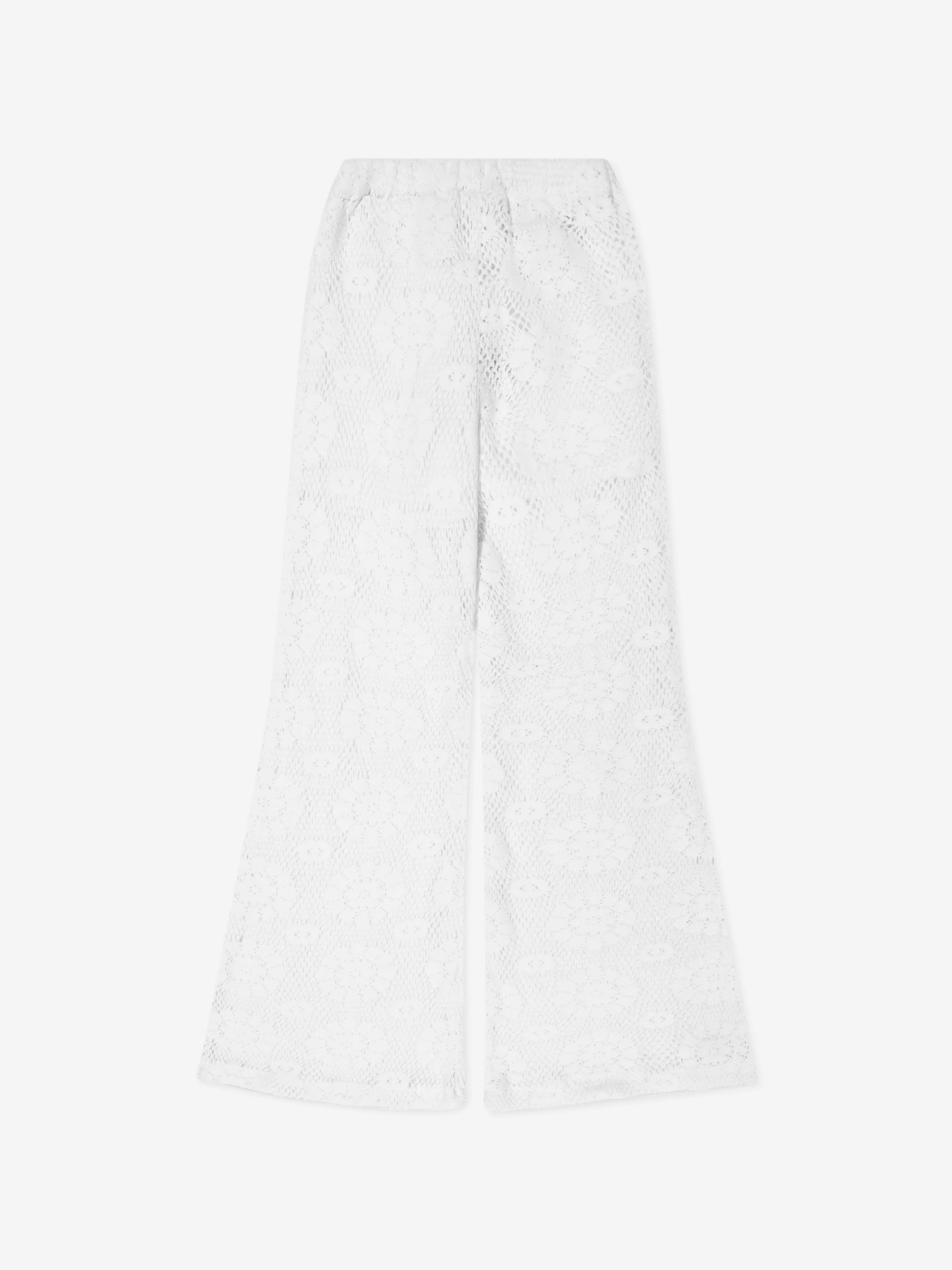 Selini Action Girls Crocheted Trousers in White