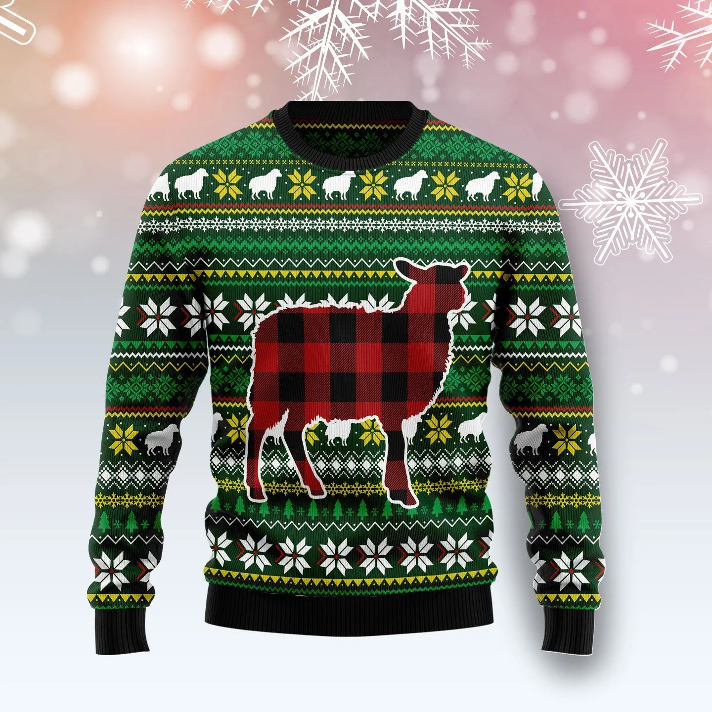 Sheep Red Plaid Ugly Christmas Sweater, Sheep Sweater, Christmas Shirt