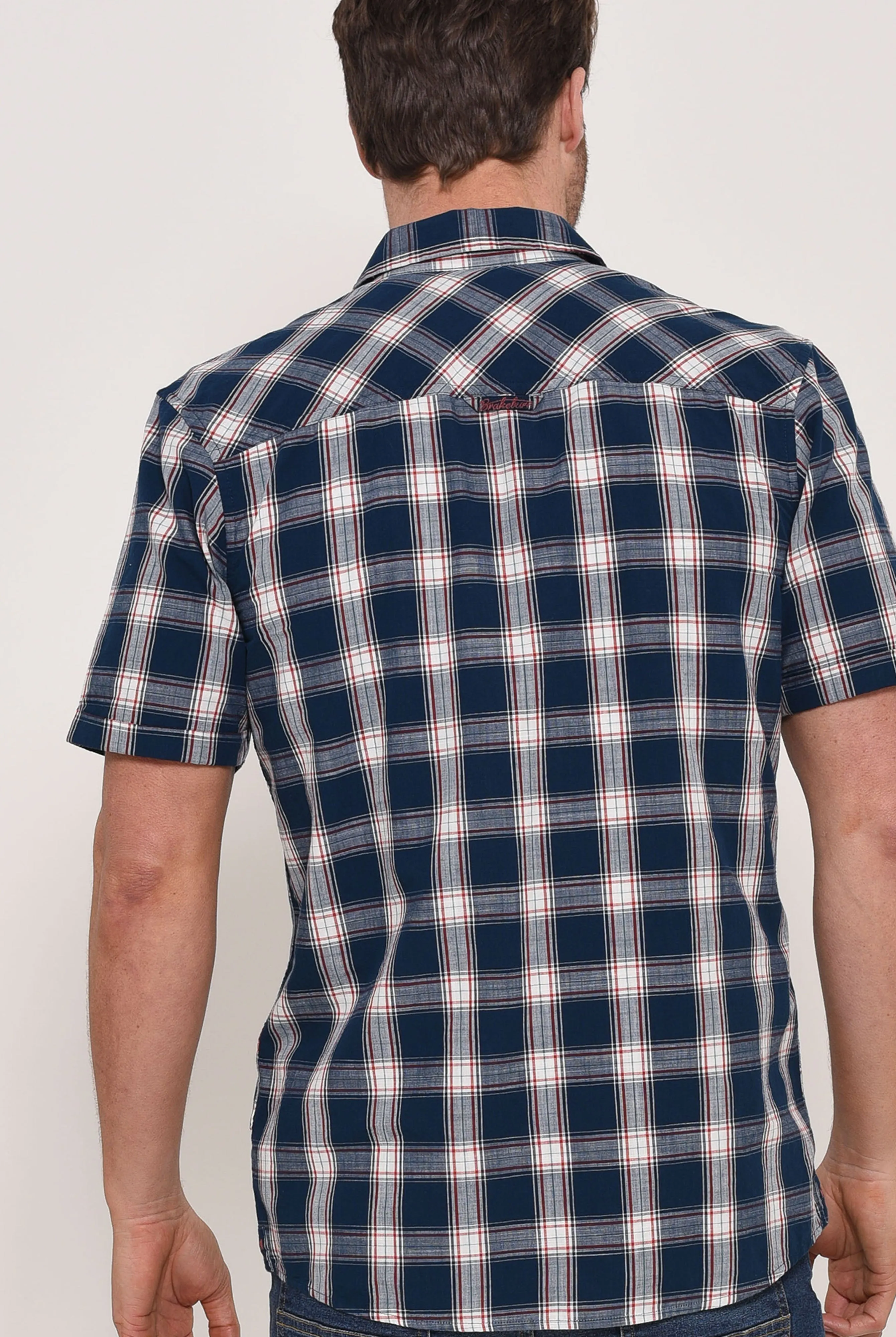 Short Sleeve Blue Check Shirt