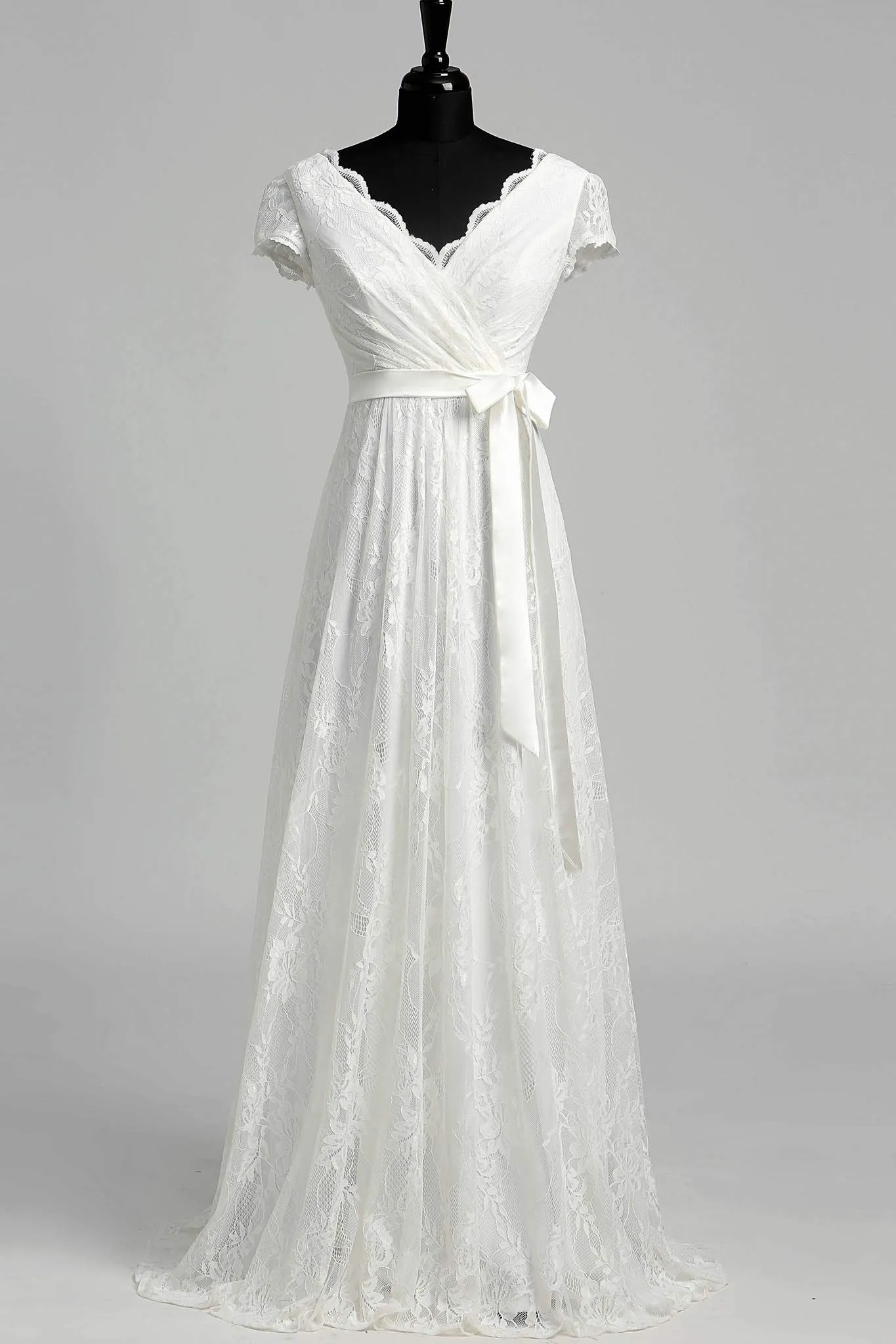 Short Sleeve Lace Wedding Dress