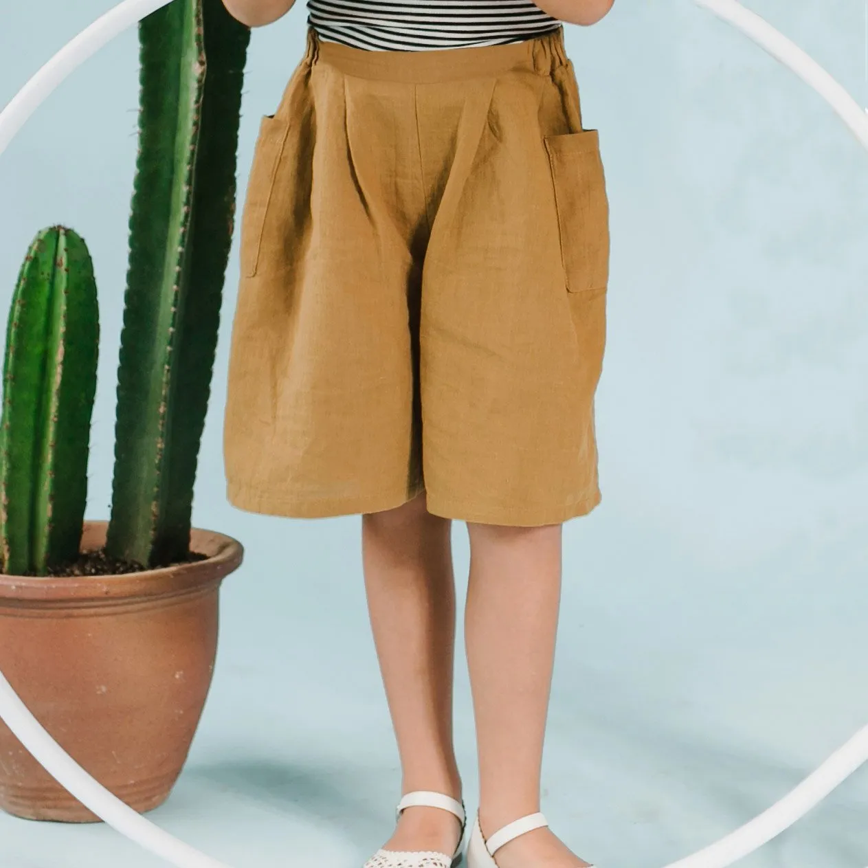 *Size 100 only* Linen Culottes, Dijon