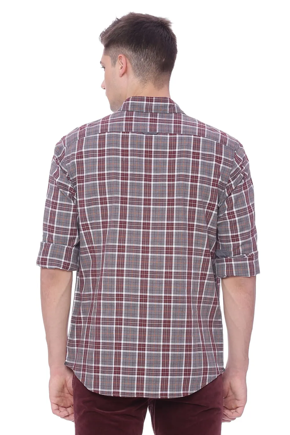 Slim Fit Melange Checks Shirt