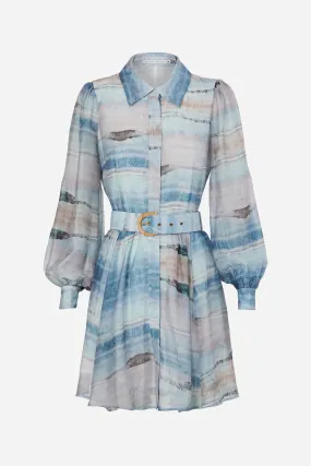 Sofia Irina Mini Shirt Dress - Light Blue Ocean