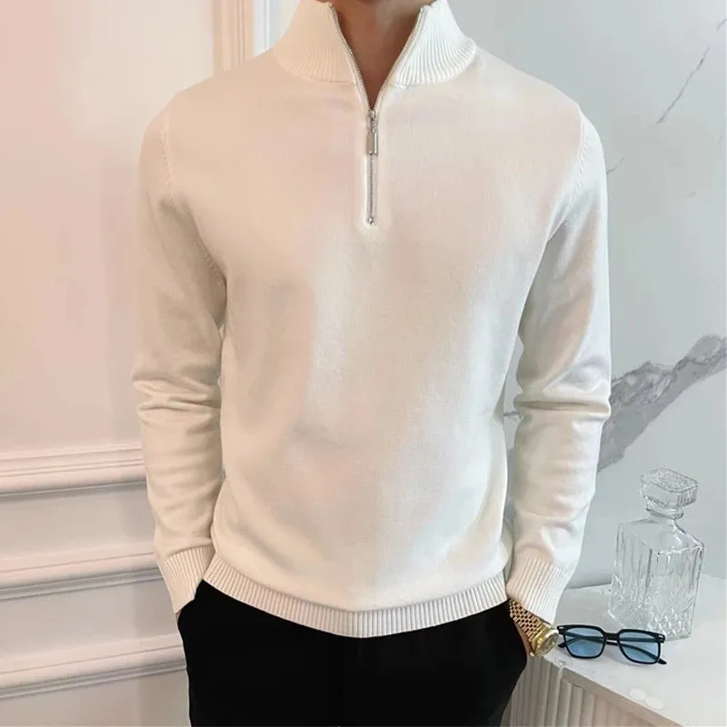 Stand collar zipper sweater