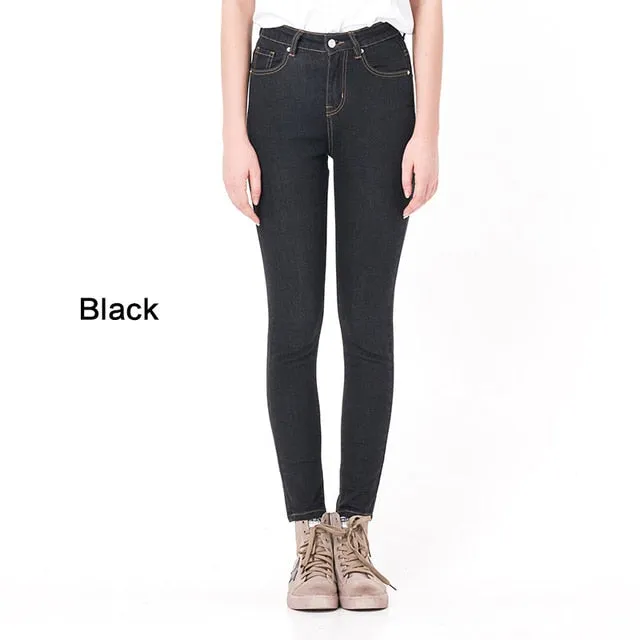 Stylish Comfort: Women's High Waist Slim Fit Denim Pants