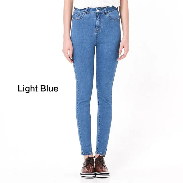 Stylish Comfort: Women's High Waist Slim Fit Denim Pants