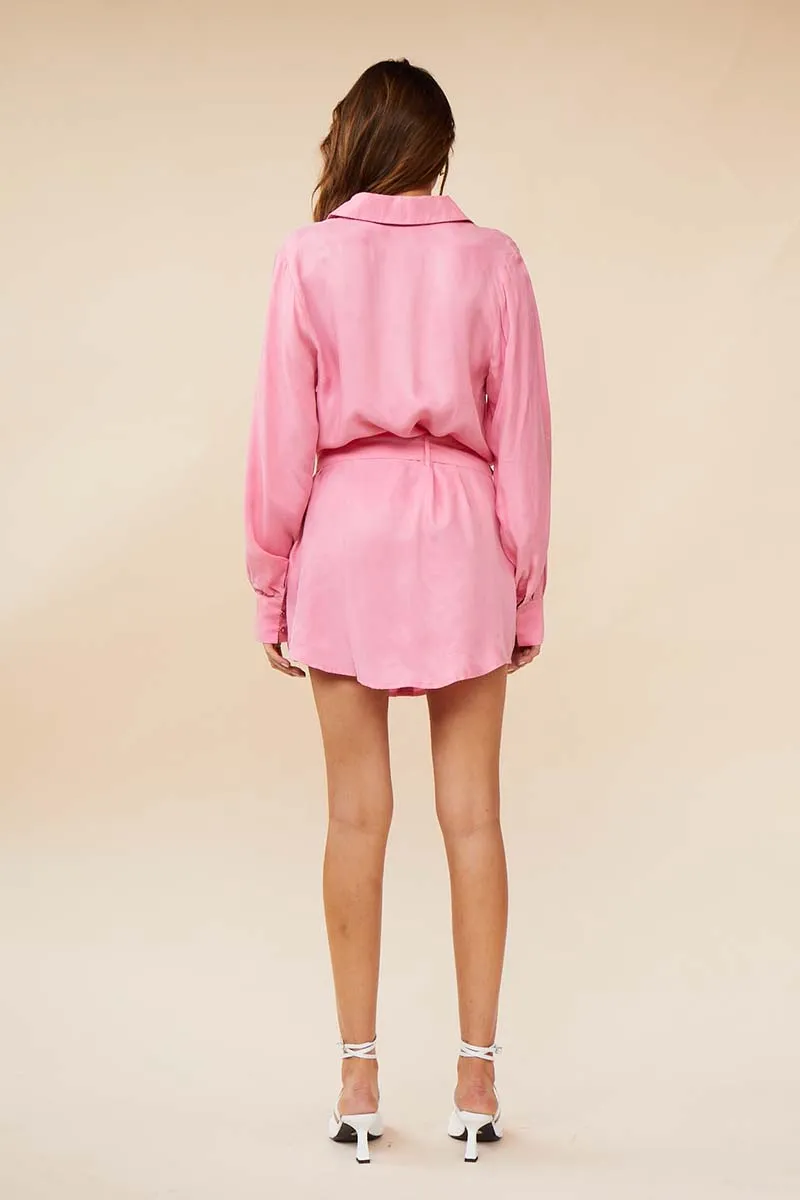 Suboo Georgia Mini Shirt Dress - Pink