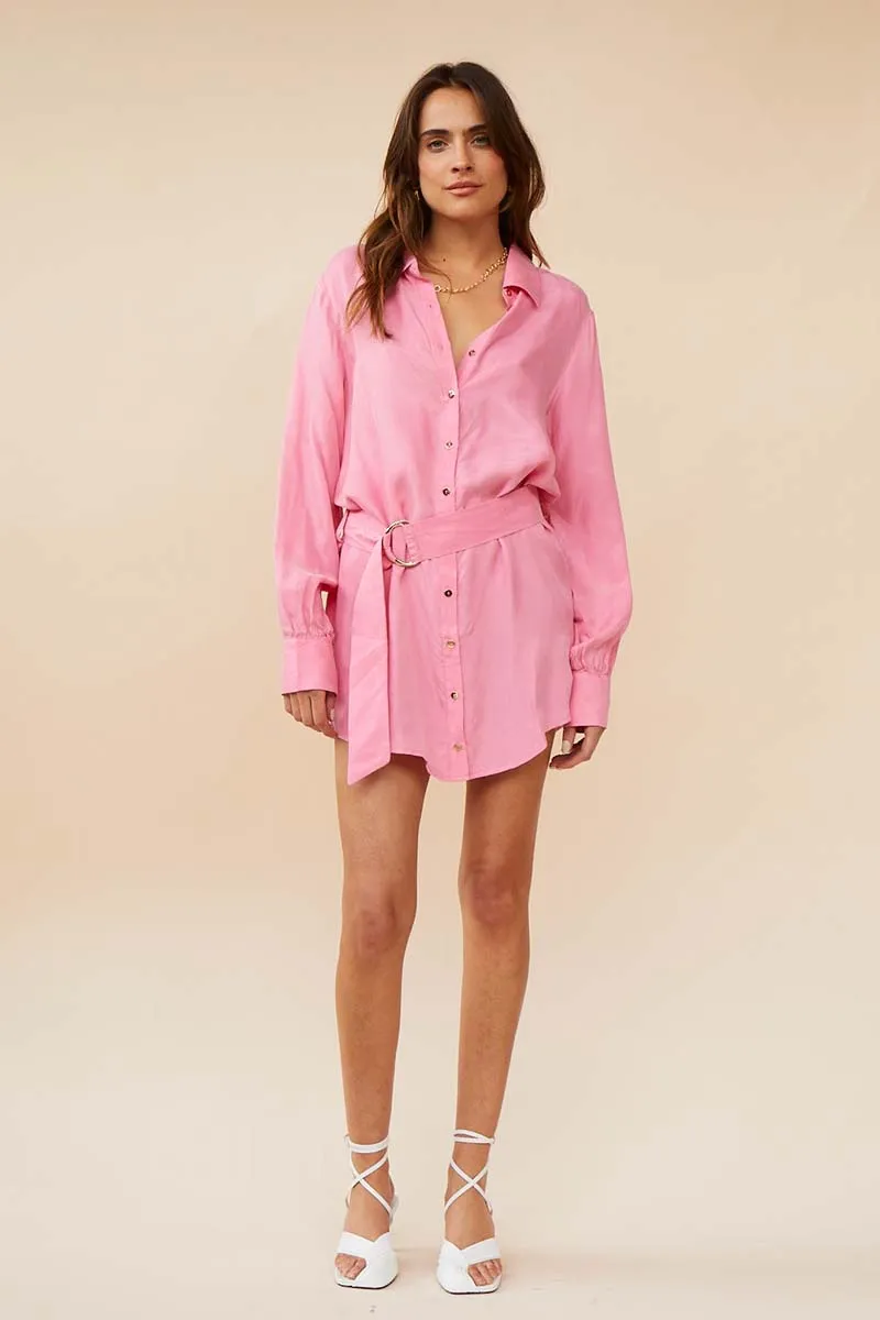 Suboo Georgia Mini Shirt Dress - Pink