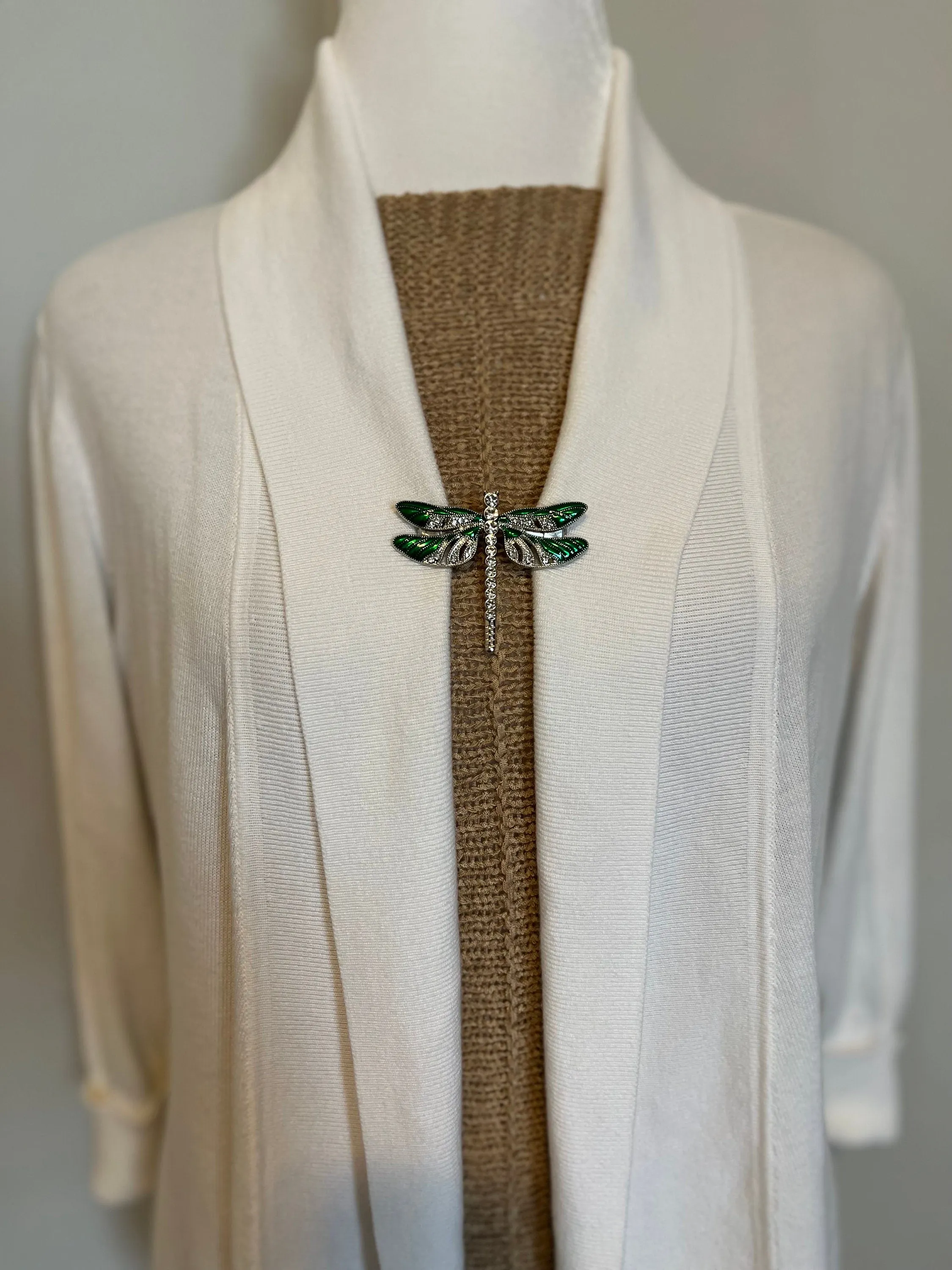 Sweater Clips Green Dragonfly Sweater Clip Dragon Fly Clips Scarf Shawl Clasp Cardigan Clasps Cosplay Clips Cloak Fasteners Gift for Her