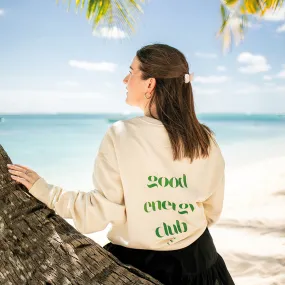 Sweater (Oversized) mit "Good energy club" Motiv