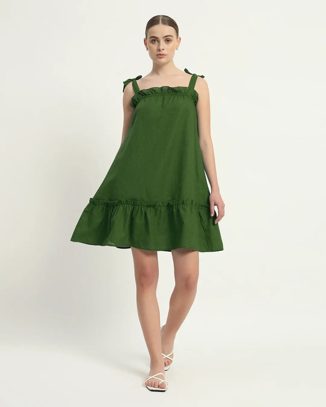 The Amalfi Emerald Cotton Dress