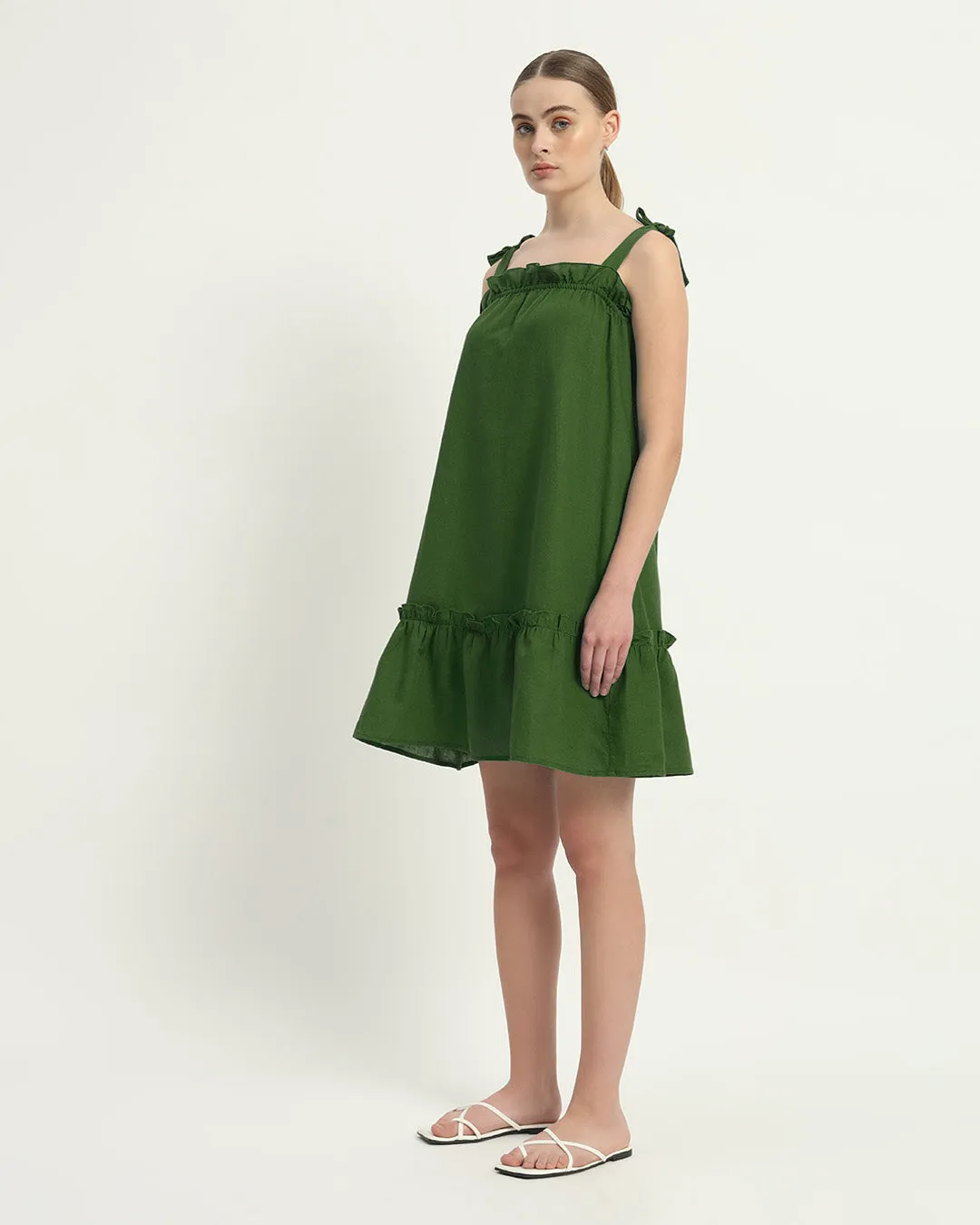 The Amalfi Emerald Cotton Dress