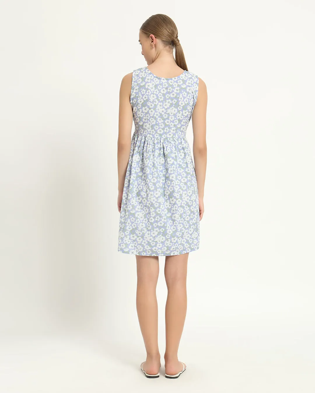 The Chania Lilac Gardenia Cotton Dress