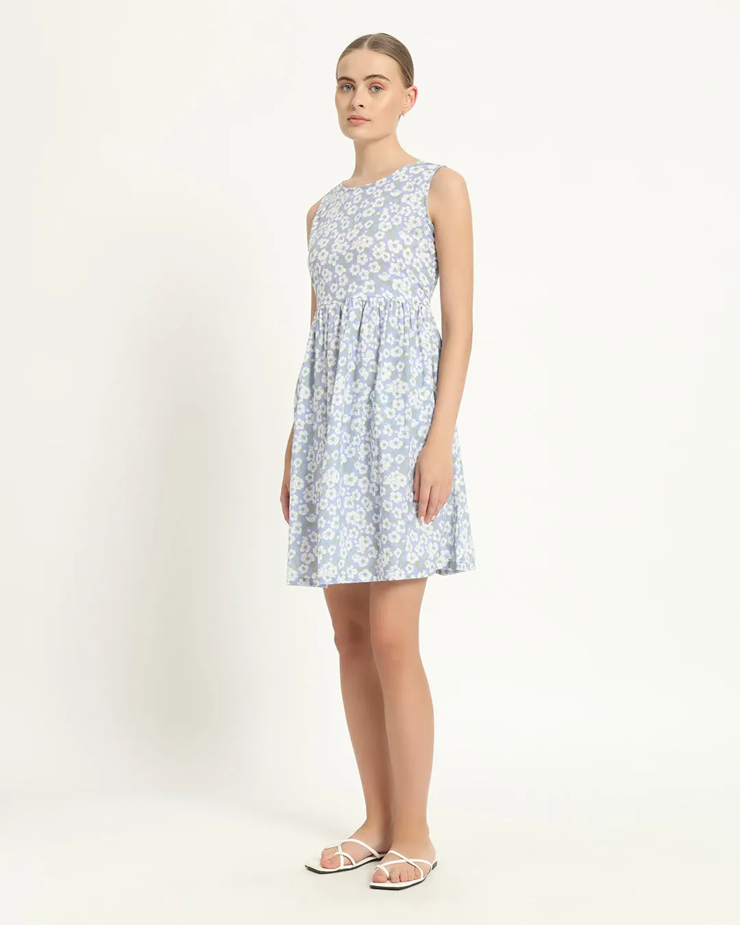 The Chania Lilac Gardenia Cotton Dress