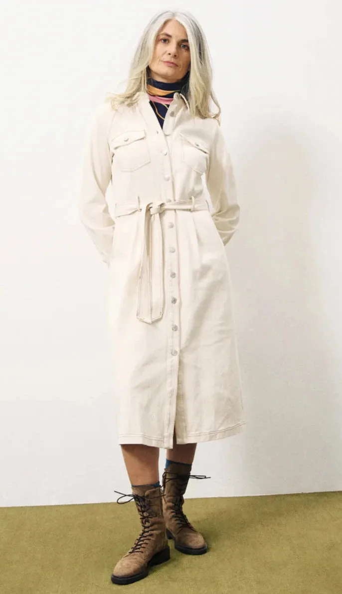 The Clotilda Denim Dress by FRNCH - Creme