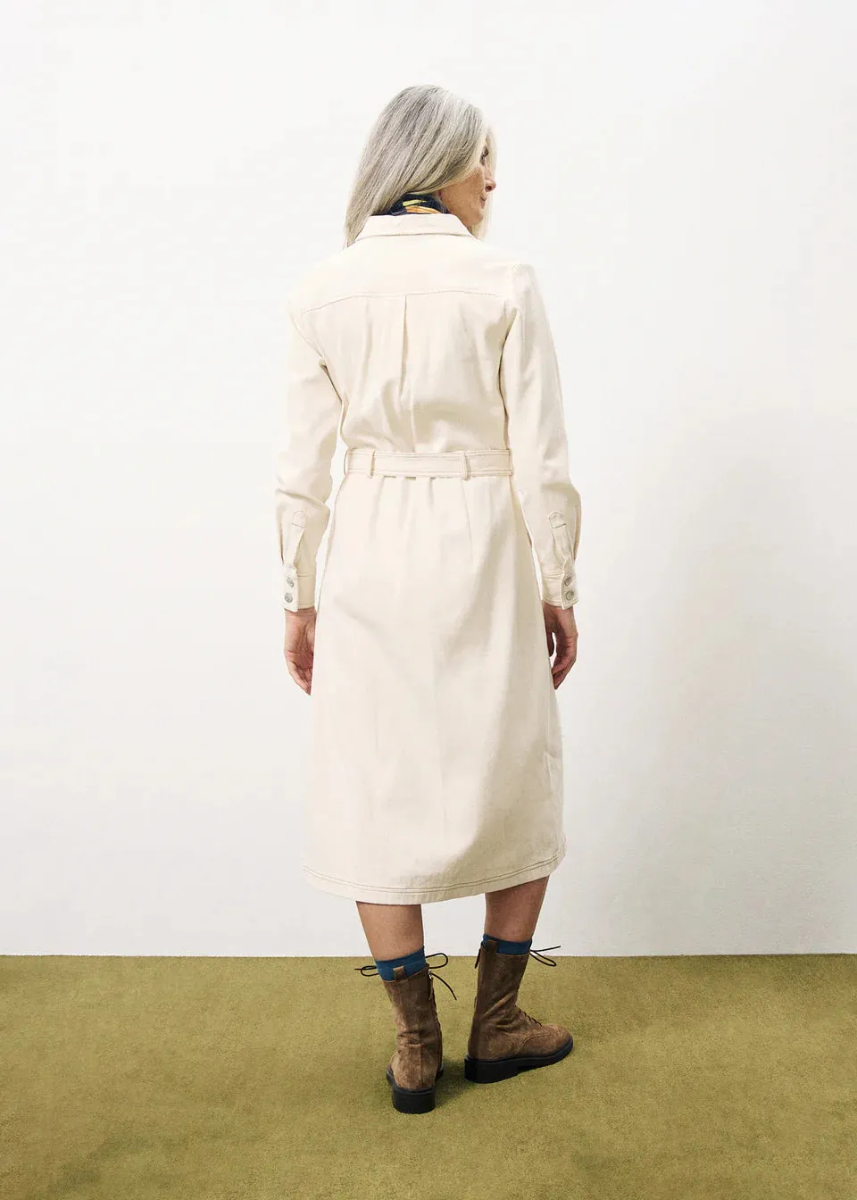 The Clotilda Denim Dress by FRNCH - Creme