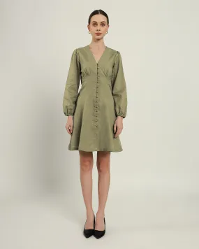 The Dafni Daisy Olive Linen Dress