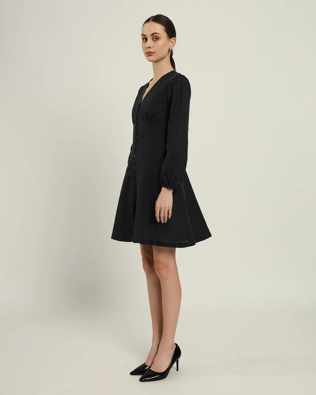 The Dafni Noir Cotton Dress