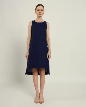 The Odesa Daisy Midnight Blue Linen Dress