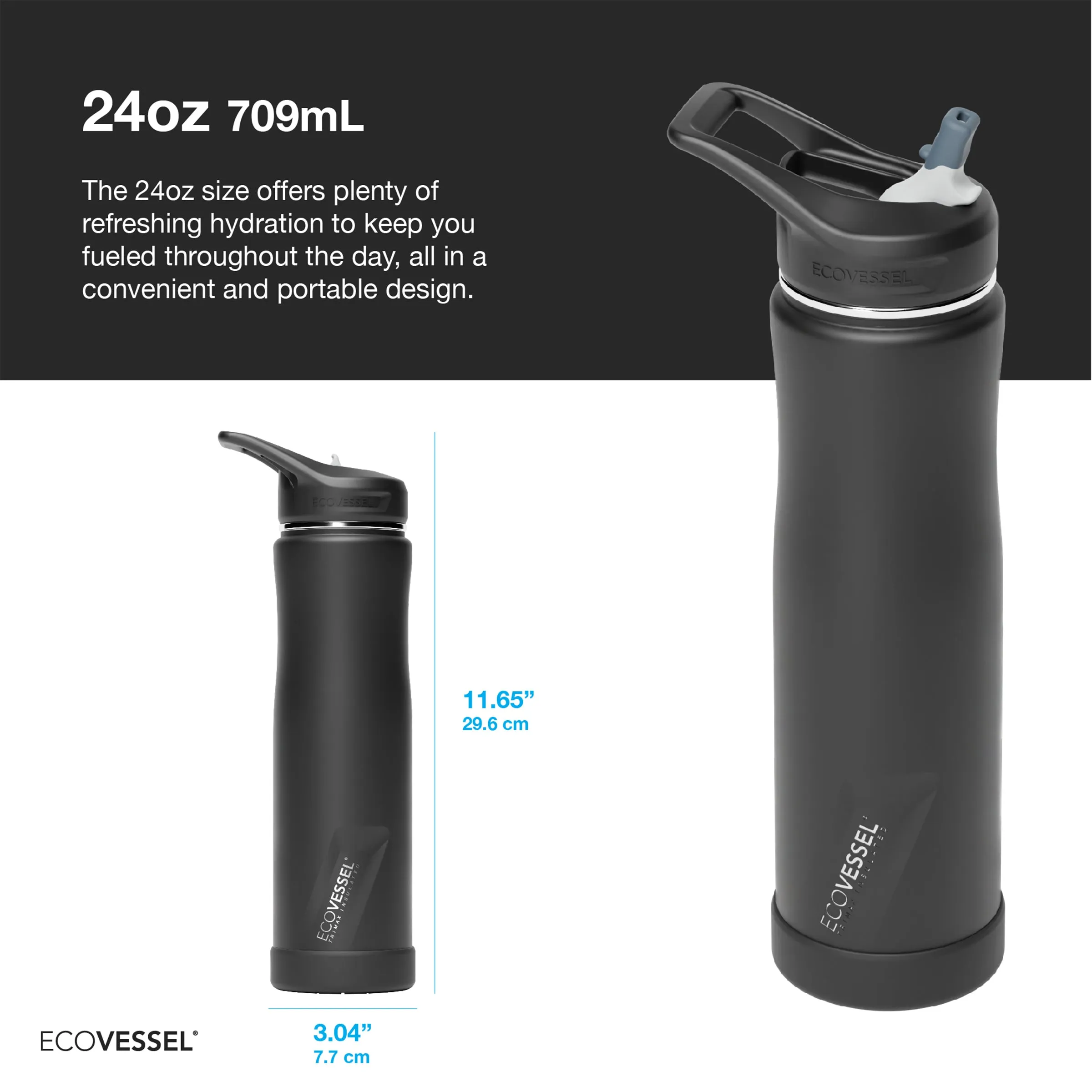 The Summit - 24 oz Bottle with Straw Top