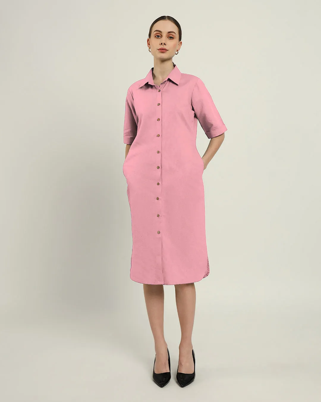 The Tampa Fondant Pink Cotton Dress