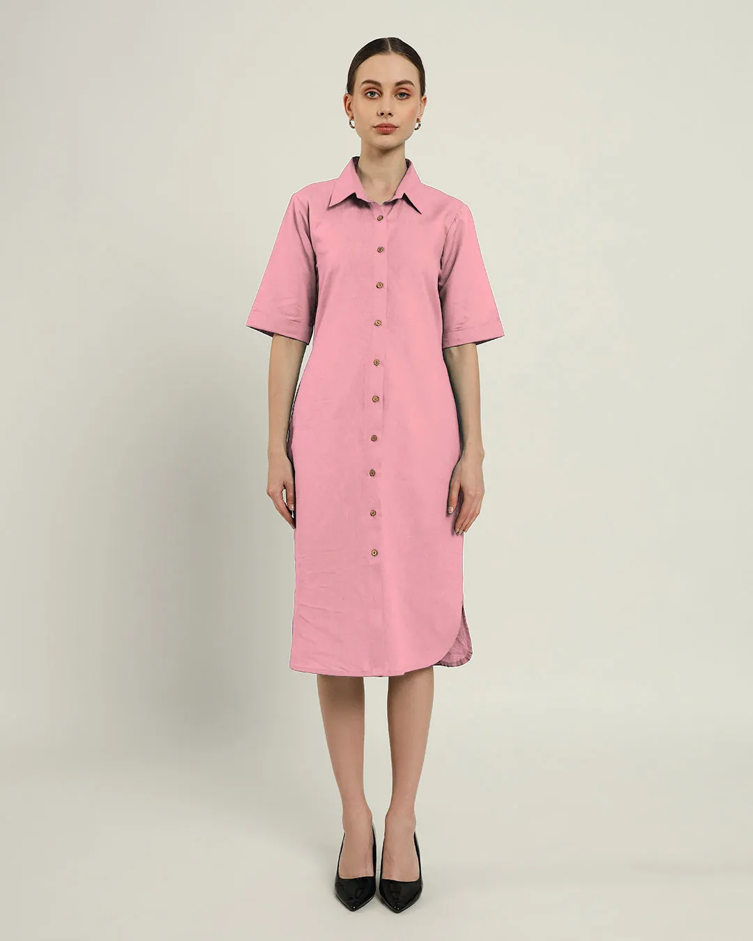 The Tampa Fondant Pink Cotton Dress