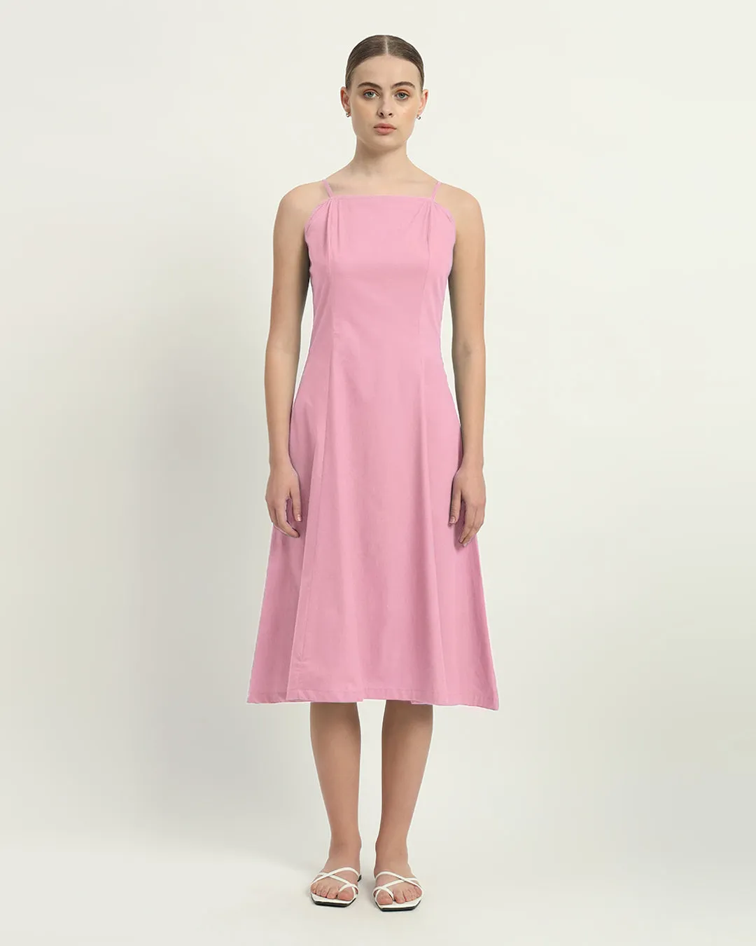 The Valatie Fondant Pink Cotton Dress