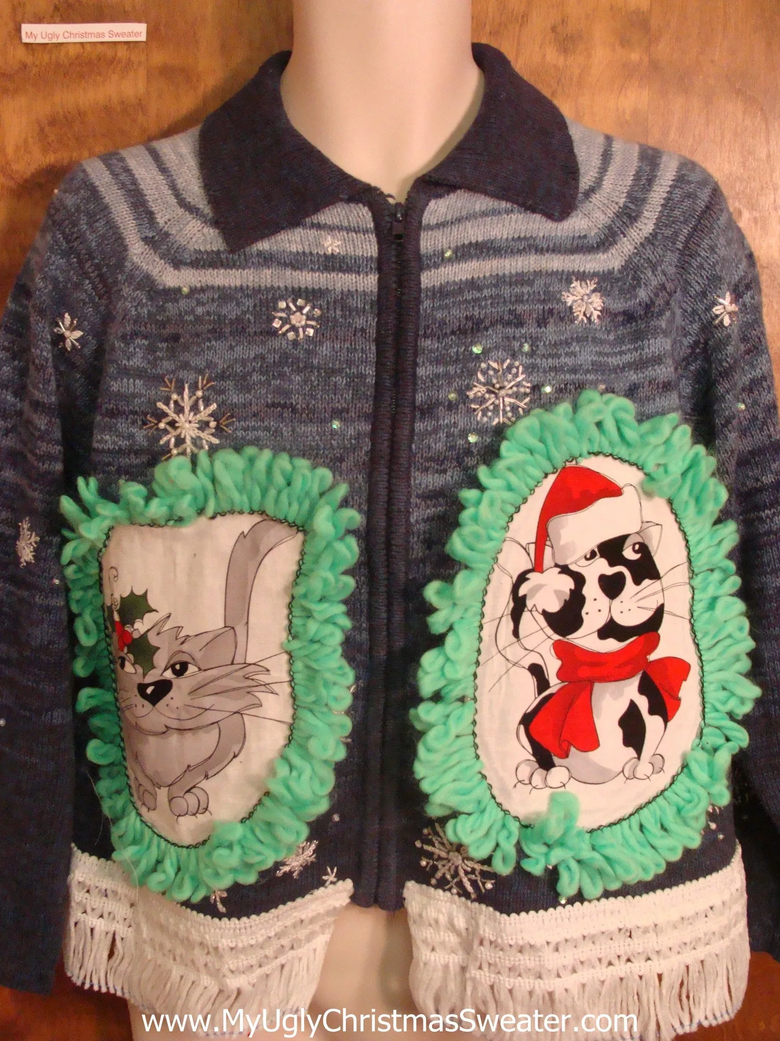 Tiny Snowflakes Cat Christmas Sweater