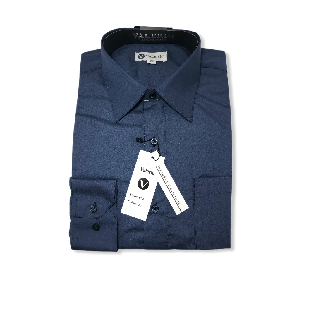 Valerio Navy Dress Shirt (NEW)