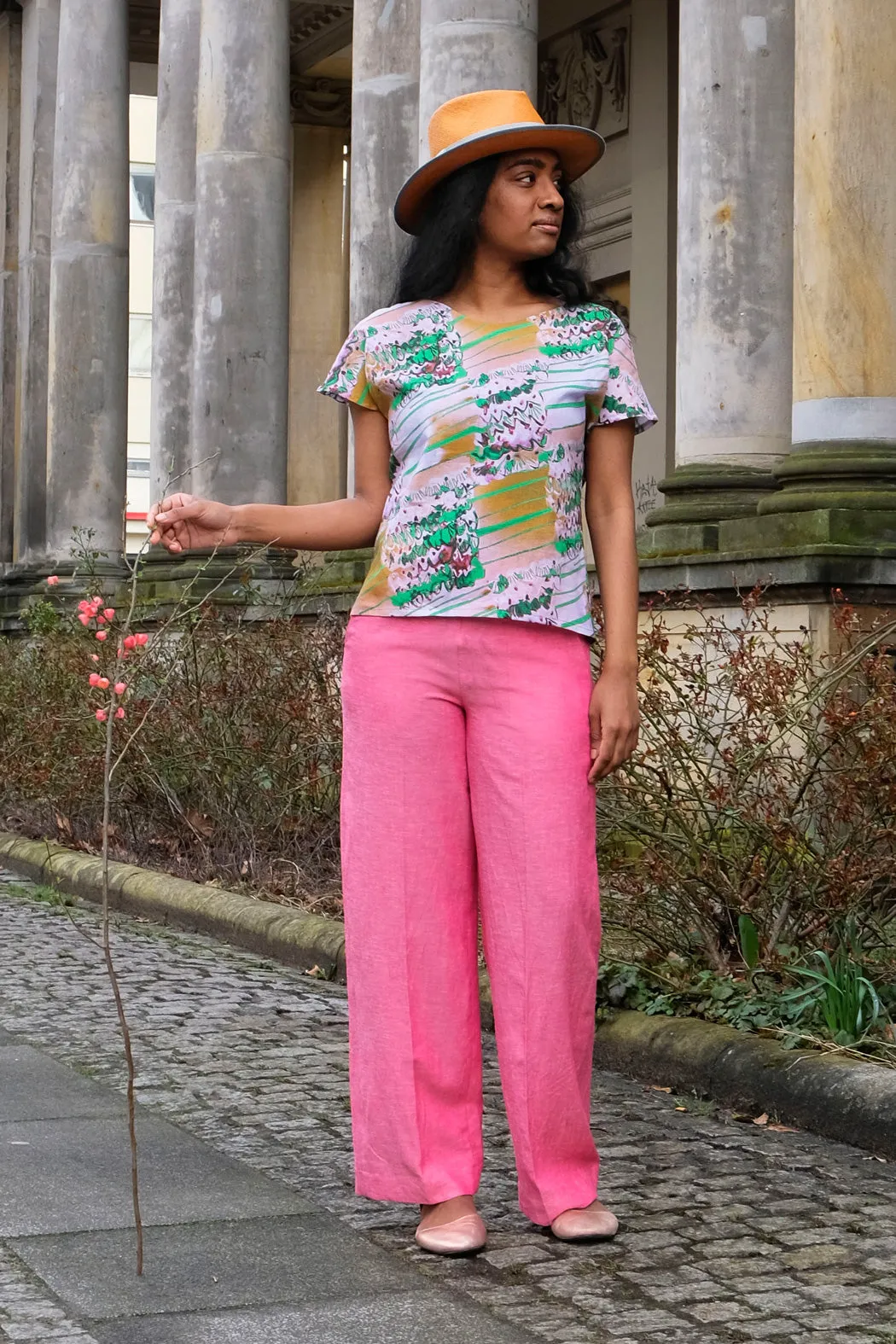 Wide Leg Trousers Raspberry Pink