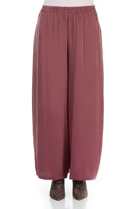 Wide Maroon Silk Trousers