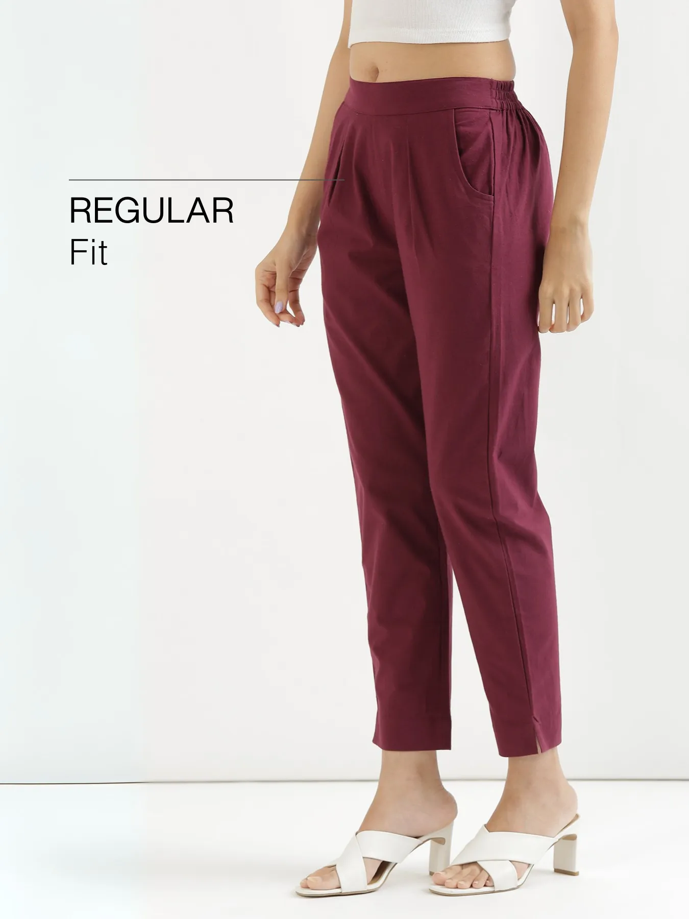 Wine 100% Cotton - Everyday Pants